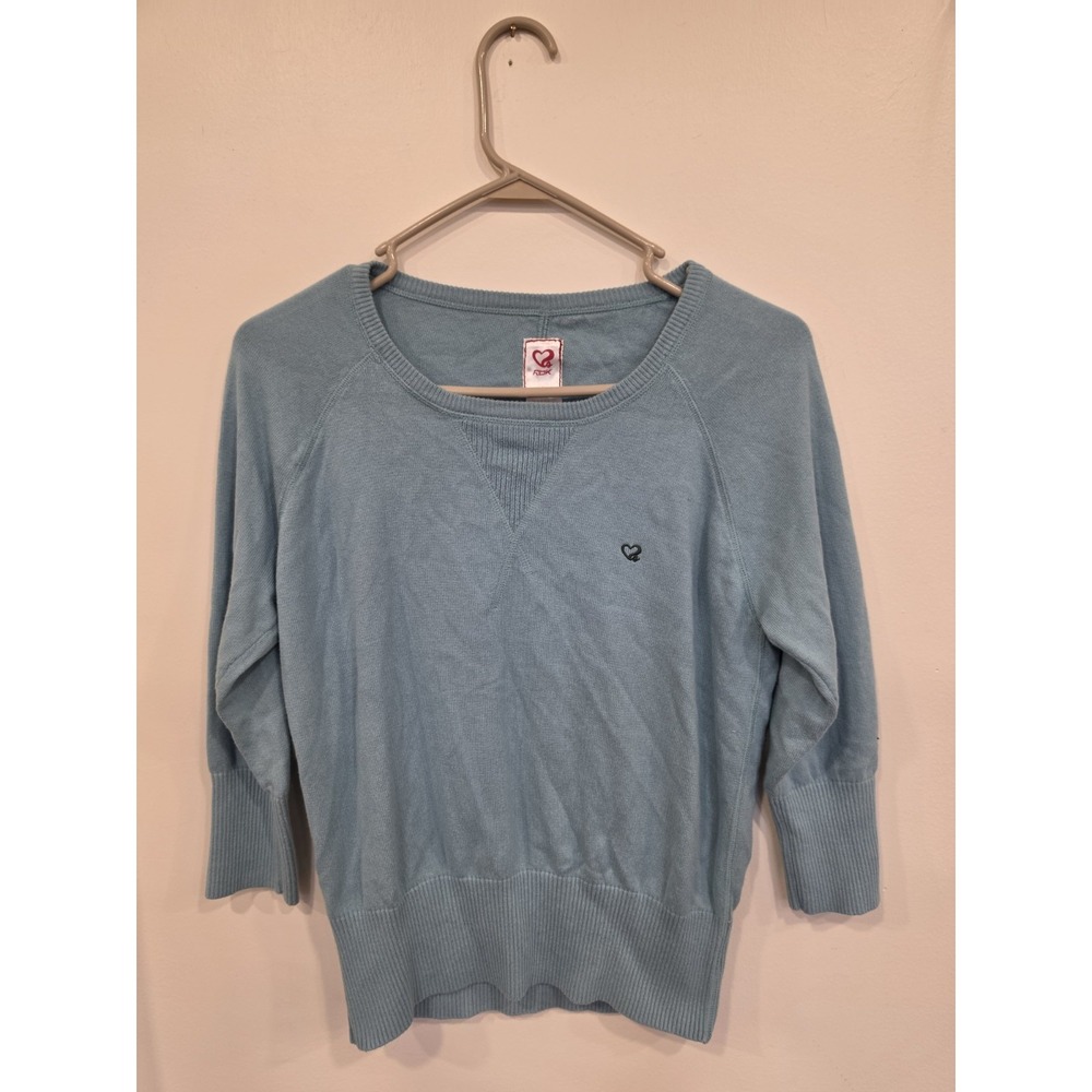 Reebok RBK Heart Sweater Women's L‎ Silk Cashmere Quiet Luxury Coastal Preppy